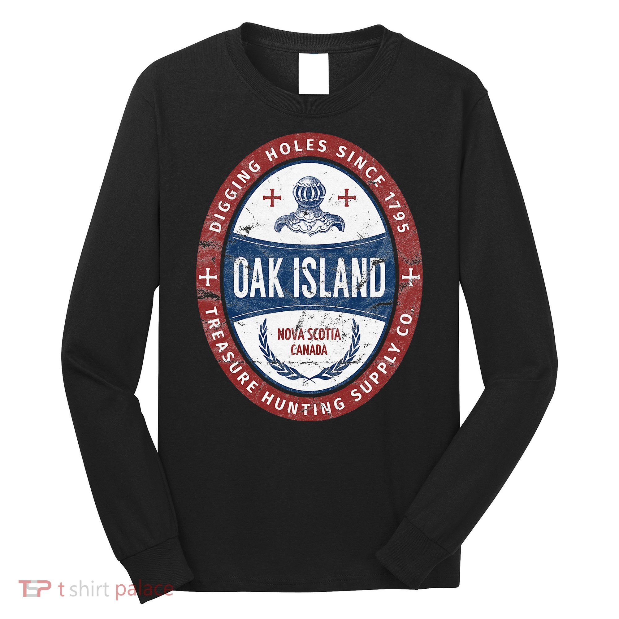 Oak Island Treasure Hunting Retro Templar Knight Treasure Gi Long Sleeve Shirt