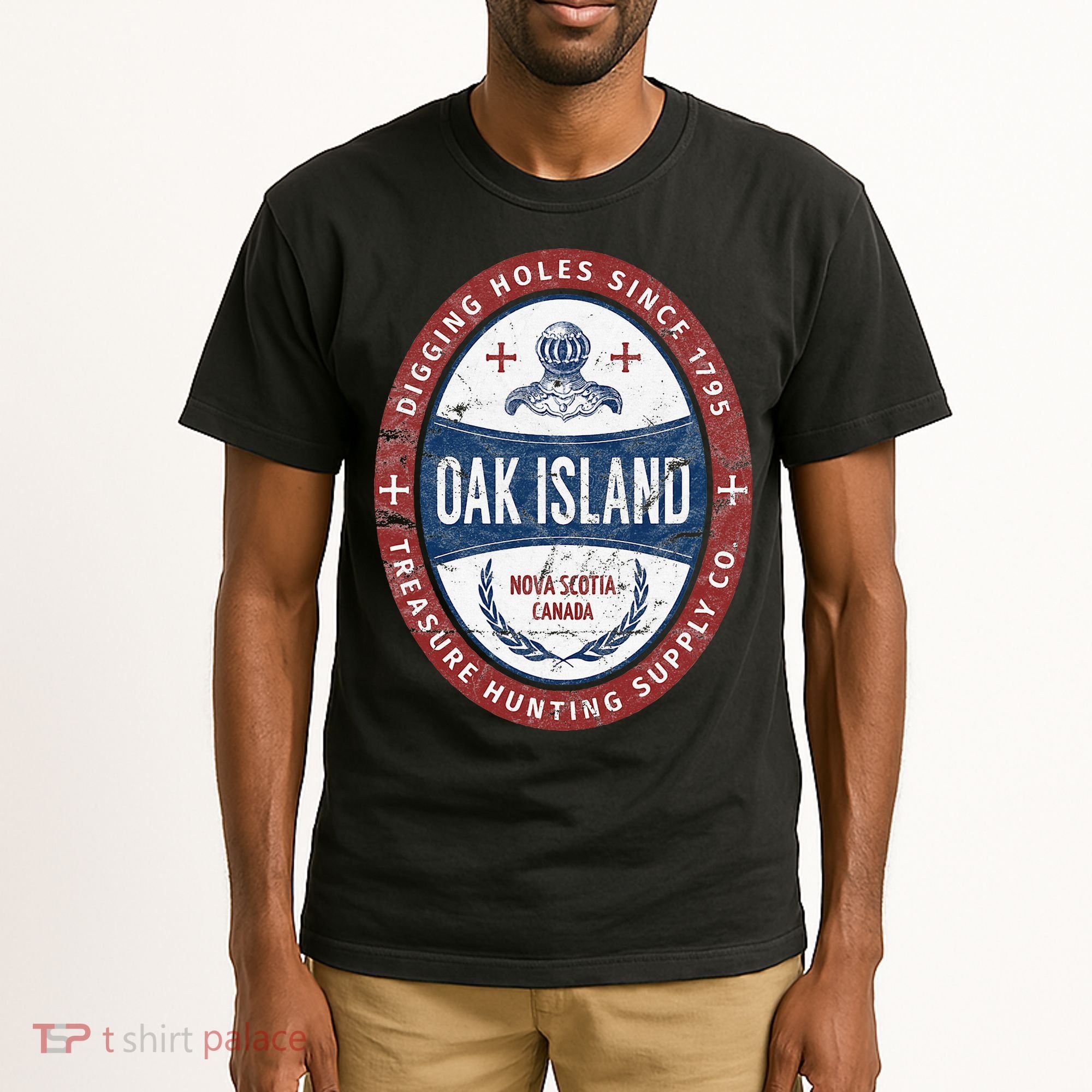 Oak Island Treasure Hunting Retro Templar Knight Treasure Gi Tall T-Shirt