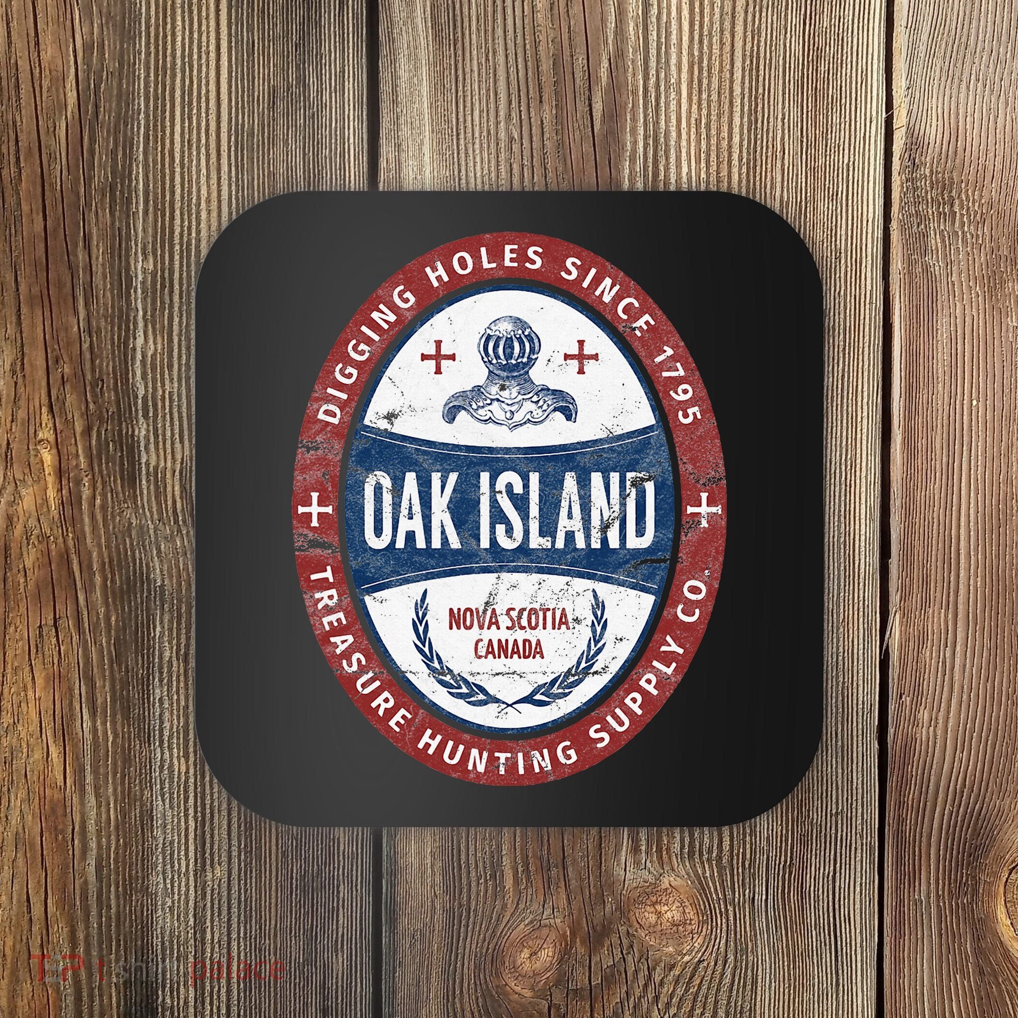 Oak Island Treasure Hunting Retro Templar Knight Treasure Gi Coaster