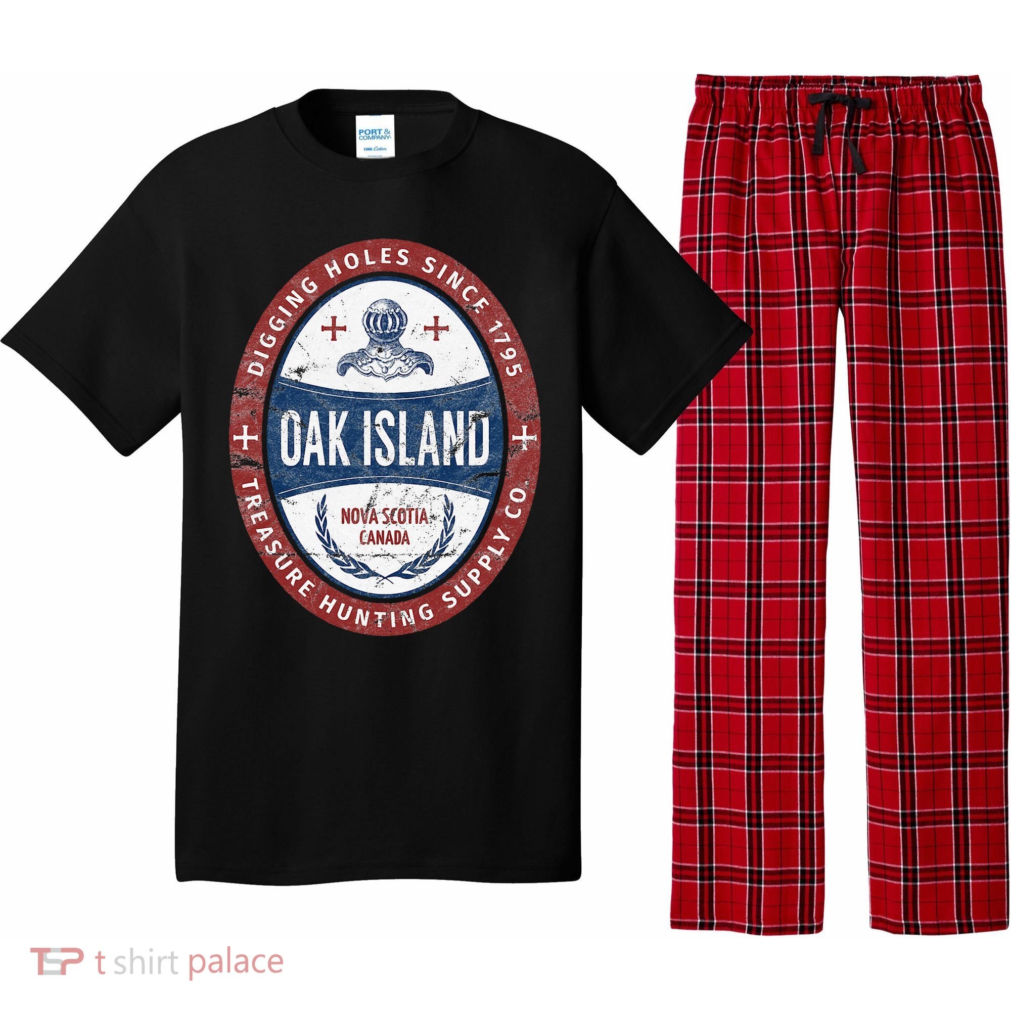 Oak Island Treasure Hunting Retro Templar Knight Treasure Gi Pajama Set