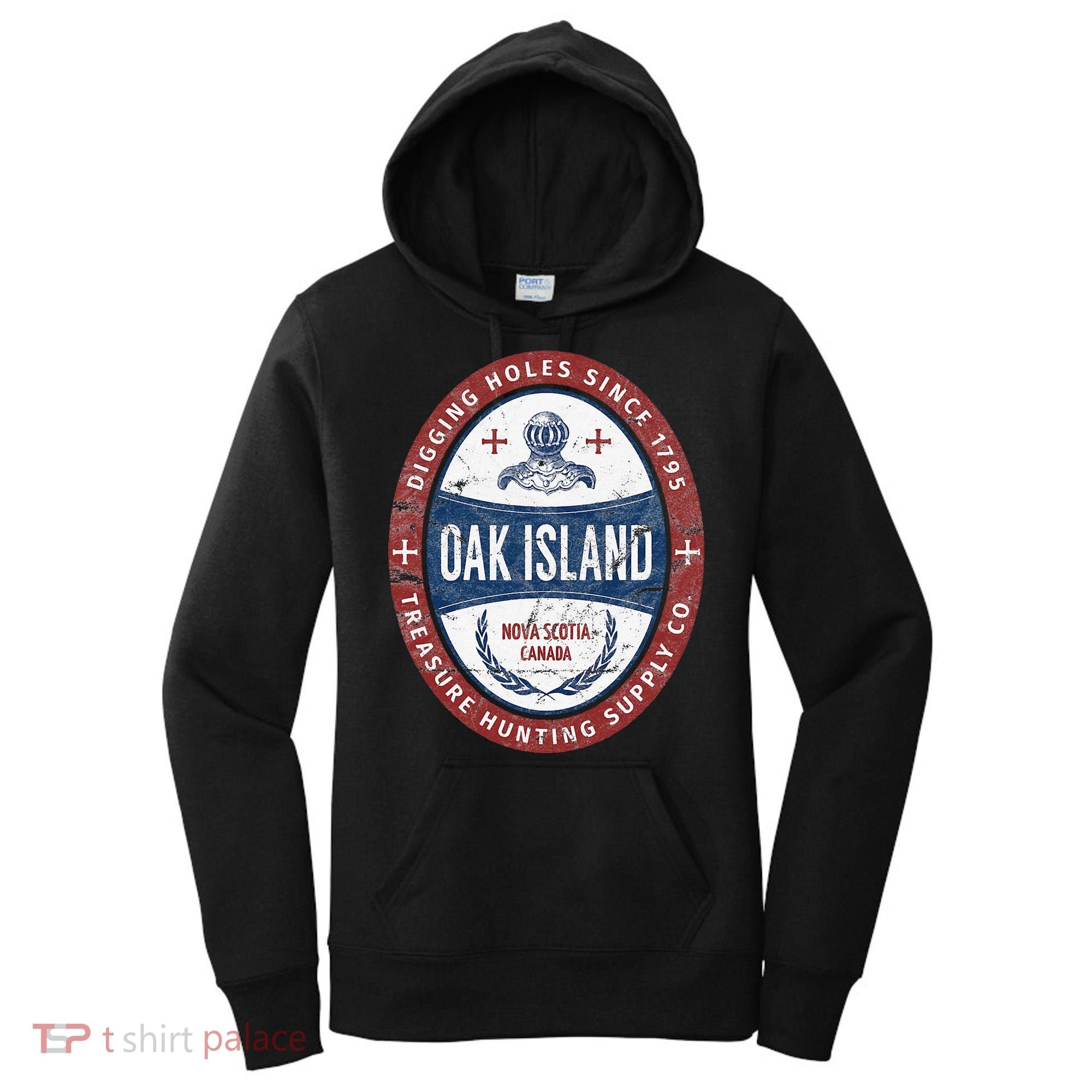 Oak Island Treasure Hunting Retro Templar Knight Treasure Gi Women's Hoodie