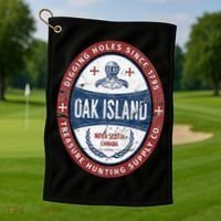Oak Island Treasure Hunting Retro Templar Knight Treasure Gi Golf Towel thumb 1