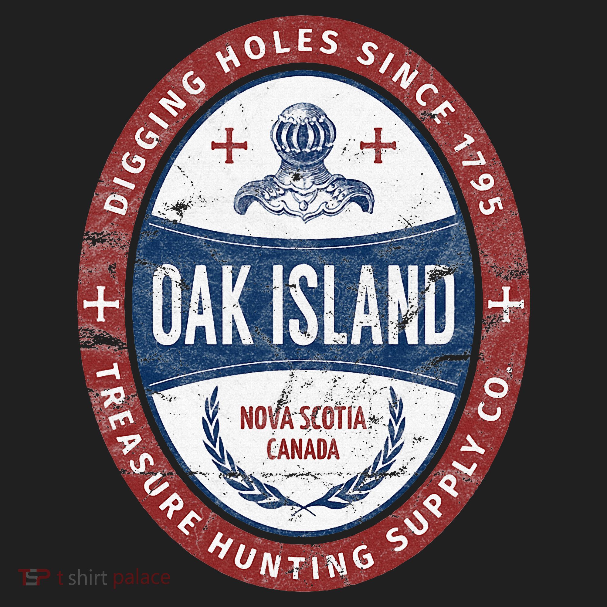 Oak Island Treasure Hunting Retro Templar Knight Treasure Gi Golf Towel