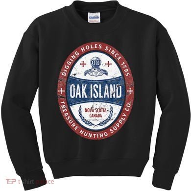 Oak Island Treasure Hunting Retro Templar Knight Treasure Gi Kids Sweatshirt