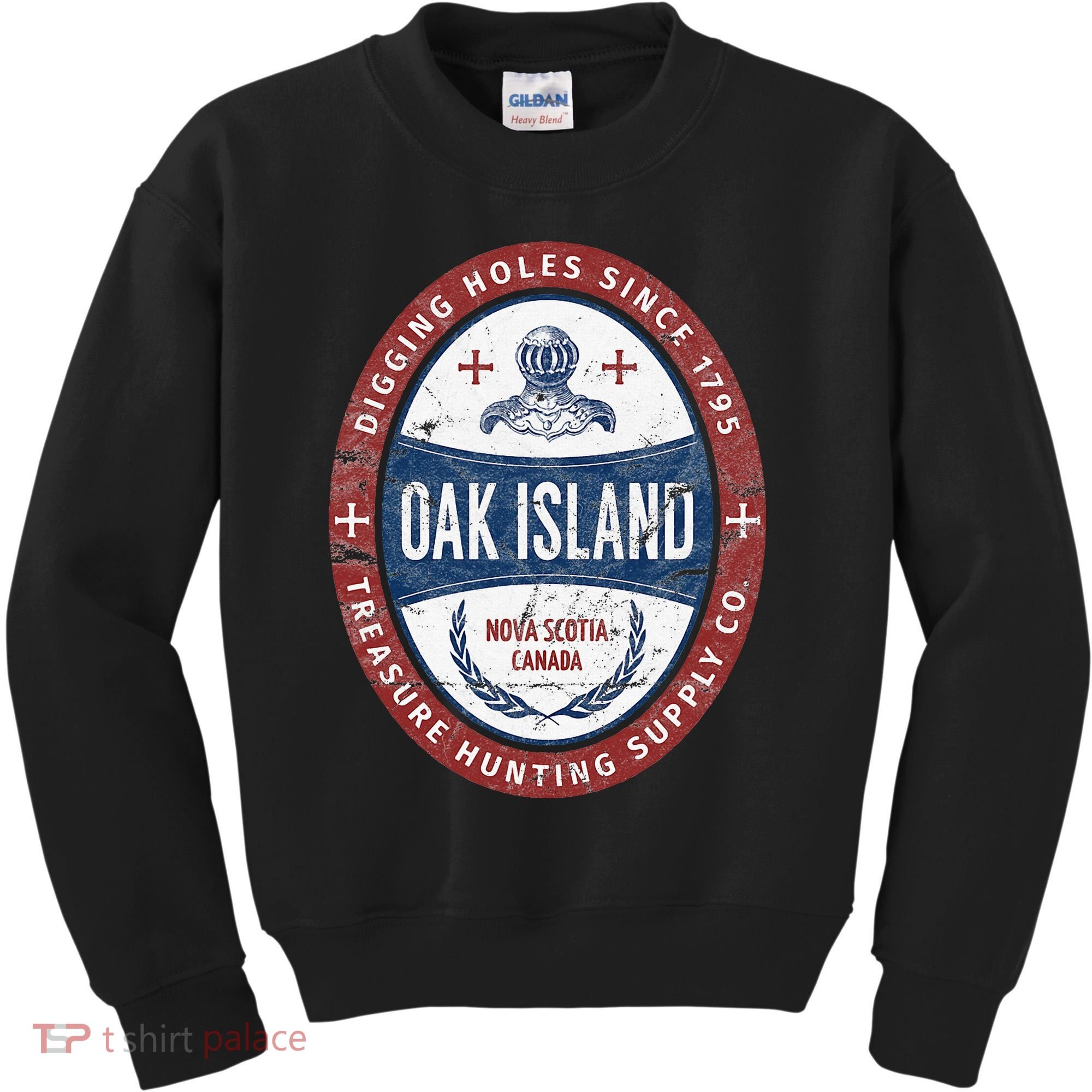 Oak Island Treasure Hunting Retro Templar Knight Treasure Gi Kids Sweatshirt