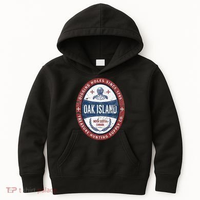 Oak Island Treasure Hunting Retro Templar Knight Treasure Gi Kids Hoodie