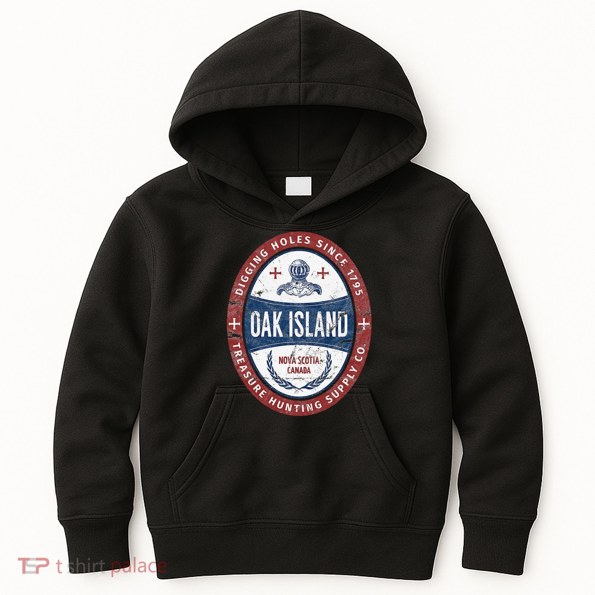 Oak Island Treasure Hunting Retro Templar Knight Treasure Gi Kids Hoodie