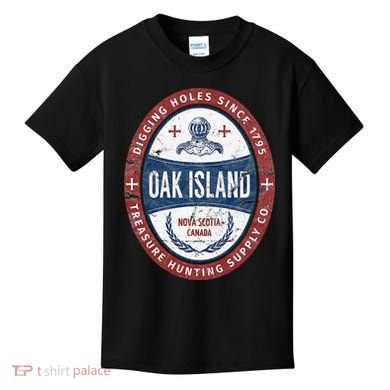 Oak Island Treasure Hunting Retro Templar Knight Treasure Gi Kids T-Shirt