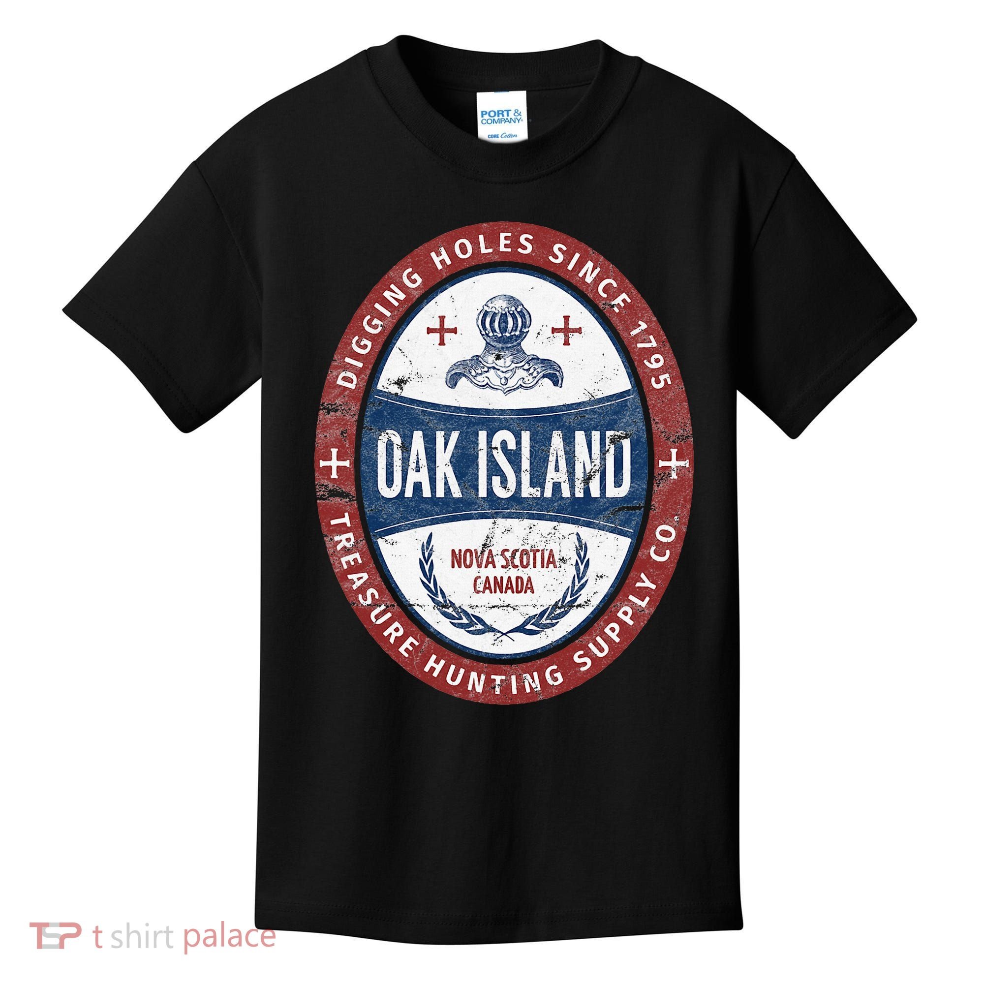 Oak Island Treasure Hunting Retro Templar Knight Treasure Gi Kids T-Shirt