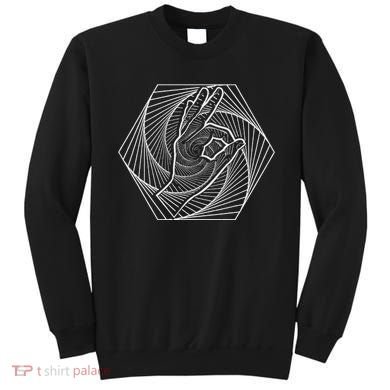 Optical Illusion You Looked Punch Shoulder Circle Game Sweatshirt