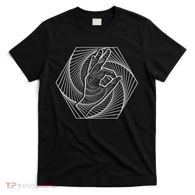 Optical Illusion You Looked Punch Shoulder Circle Game T-Shirt