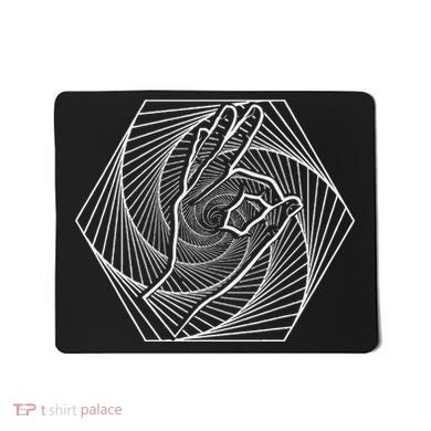 Optical Illusion You Looked Punch Shoulder Circle Game Mousepad