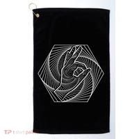 Optical Illusion You Looked Punch Shoulder Circle Game Golf Towel thumb 0