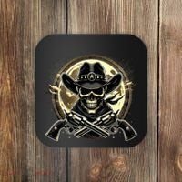 Outlaw Justice Cowboy Skull Guns For Western Lovers Coaster thumb 0