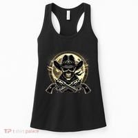 Outlaw Justice Cowboy Skull Guns For Western Lovers Women's Tank Top thumb 0