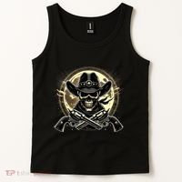 Outlaw Justice Cowboy Skull Guns For Western Lovers Tank Top thumb 2