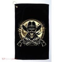 Outlaw Justice Cowboy Skull Guns For Western Lovers Golf Towel thumb 0