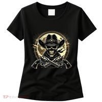 Outlaw Justice Cowboy Skull Guns For Western Lovers Women's T-Shirt thumb 0