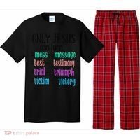 Only Jesus Can Turn A Mess To A Message Test Into Testimony Pajama Set thumb 0