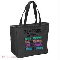 Only Jesus Can Turn A Mess To A Message Test Into Testimony Tote Bag thumb 2