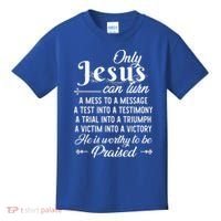 Only Jesus Can Turn Mess To Message Victim To Victory Best Kids T-Shirt thumb 0