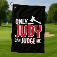 Only Judy Can Judge Me Golf Towel thumb 1