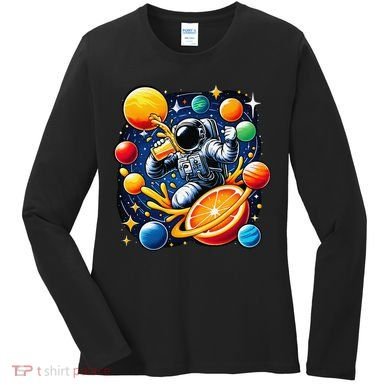 Orange Juice Lover Drinking Orange Juice Women's Long Sleeve Shirt