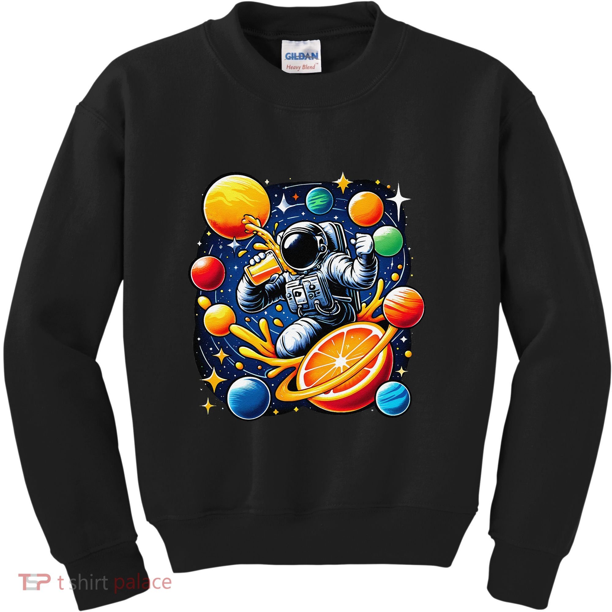 Orange Juice Lover Drinking Orange Juice Kids Sweatshirt