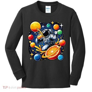 Orange Juice Lover Drinking Orange Juice Kids Long Sleeve Shirt