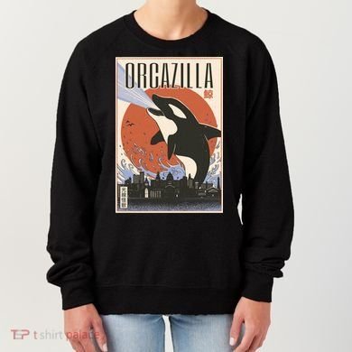 Orcazilla Japanese Poster Orca Women's Sweatshirt