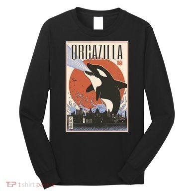 Orcazilla Japanese Poster Orca Long Sleeve Shirt