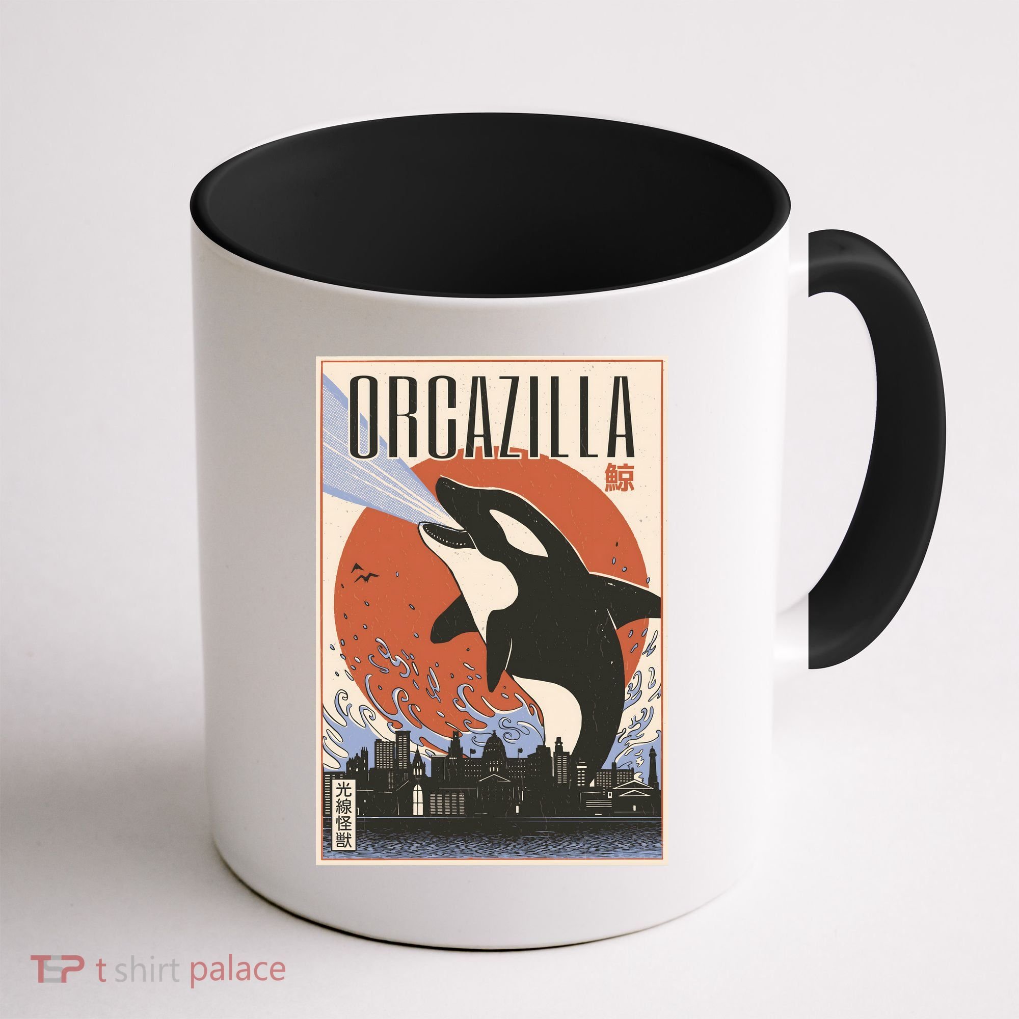 Orcazilla Japanese Poster Orca Coffee Mug