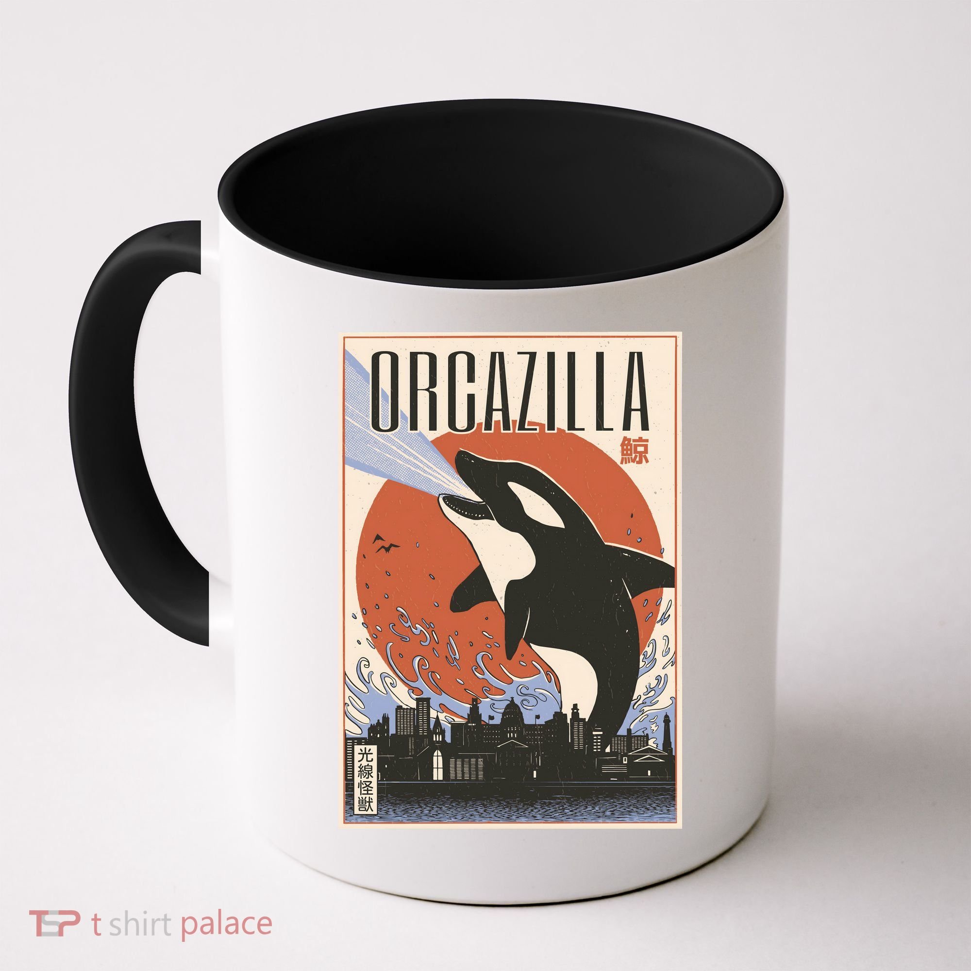 Orcazilla Japanese Poster Orca Coffee Mug