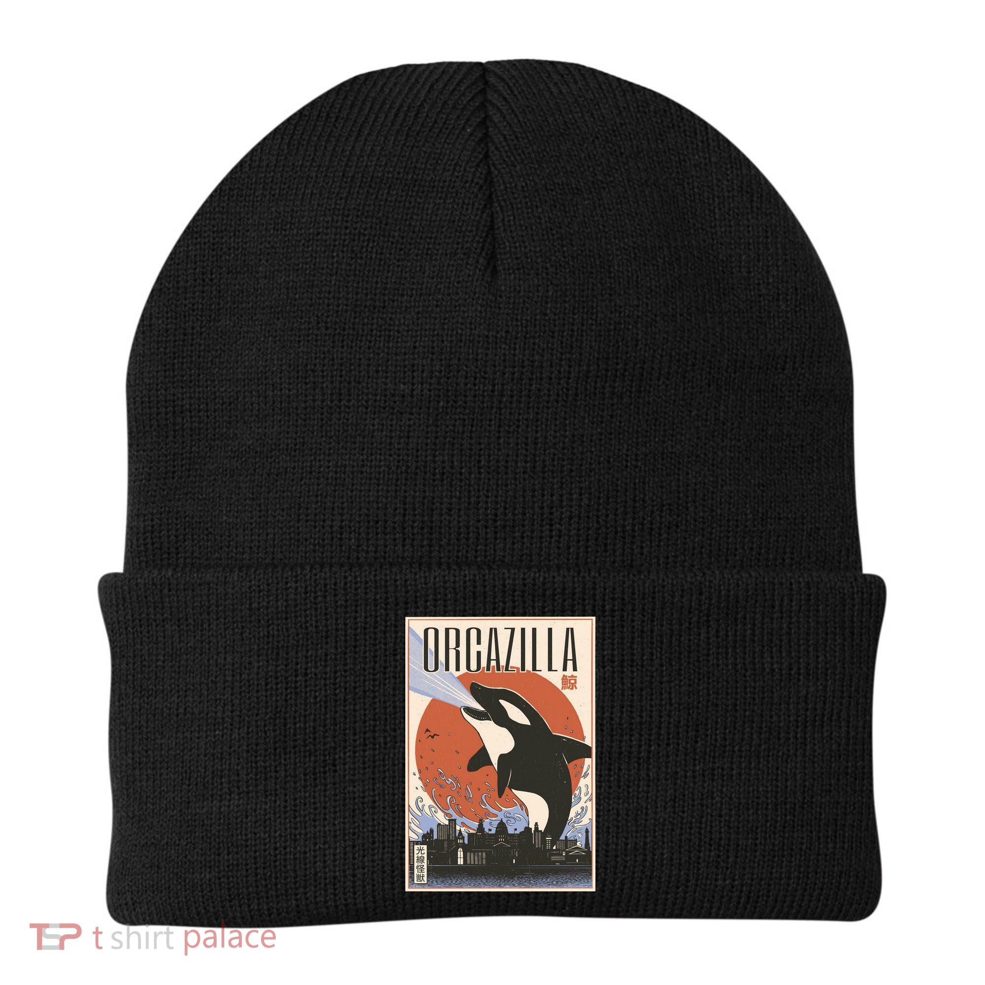 Orcazilla Japanese Poster Orca Beanie