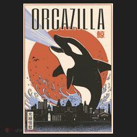 Orcazilla Japanese Poster Orca Beanie thumb 2