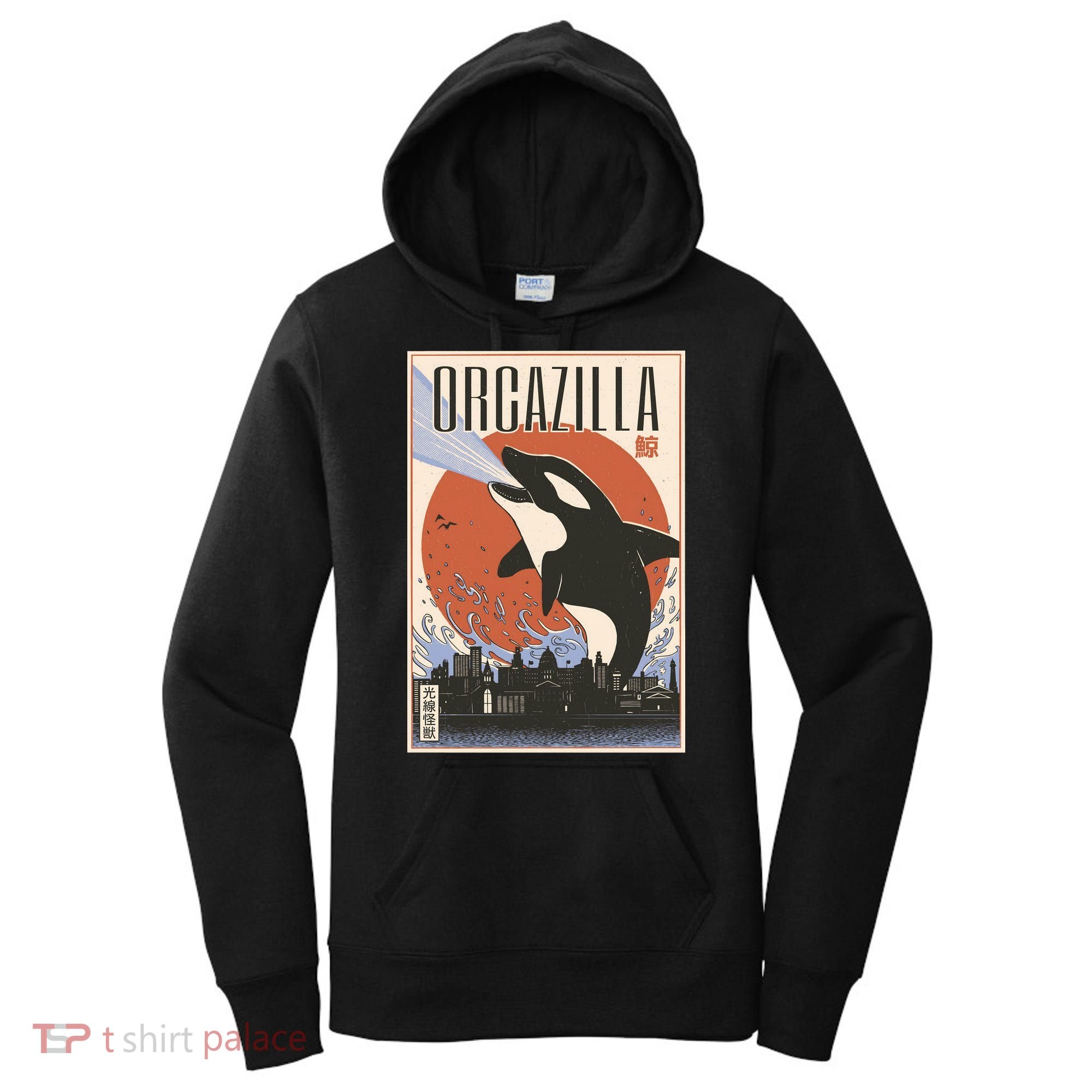 Orcazilla Japanese Poster Orca Women's Hoodie