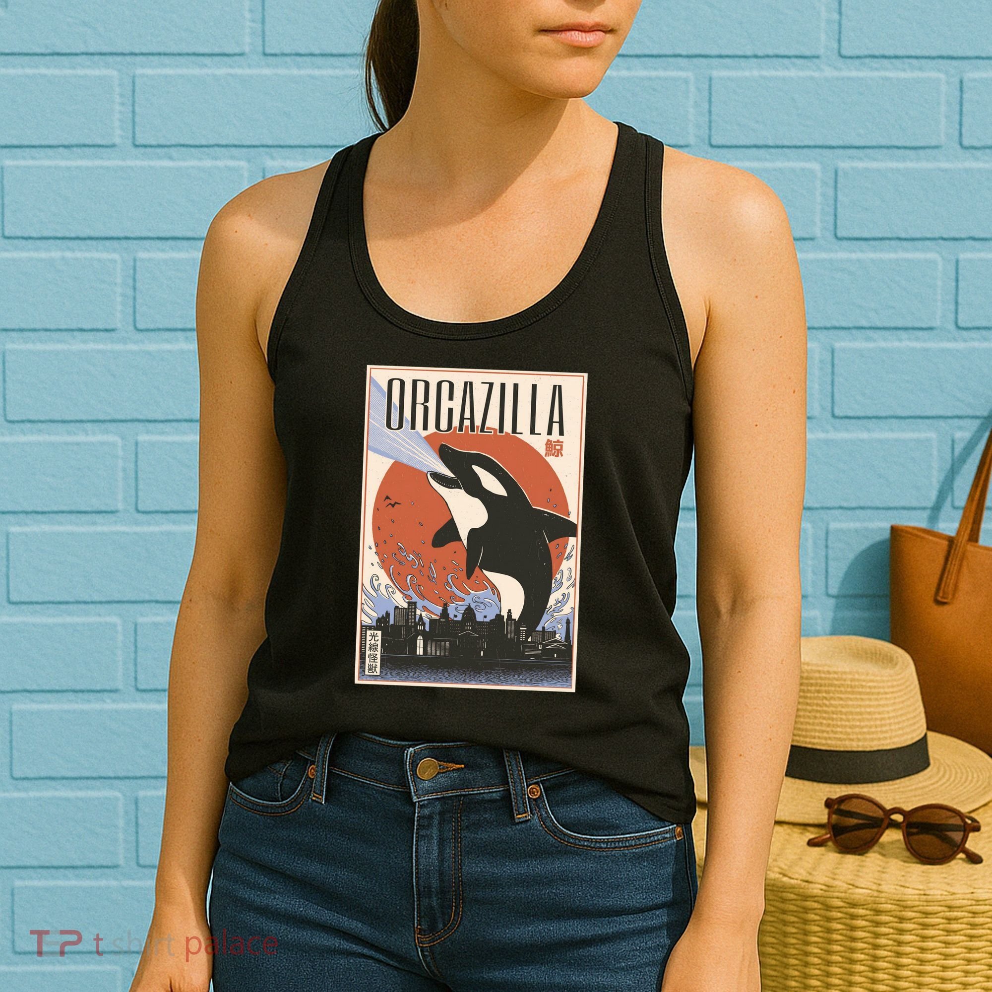 Orcazilla Japanese Poster Orca Women's Tank Top