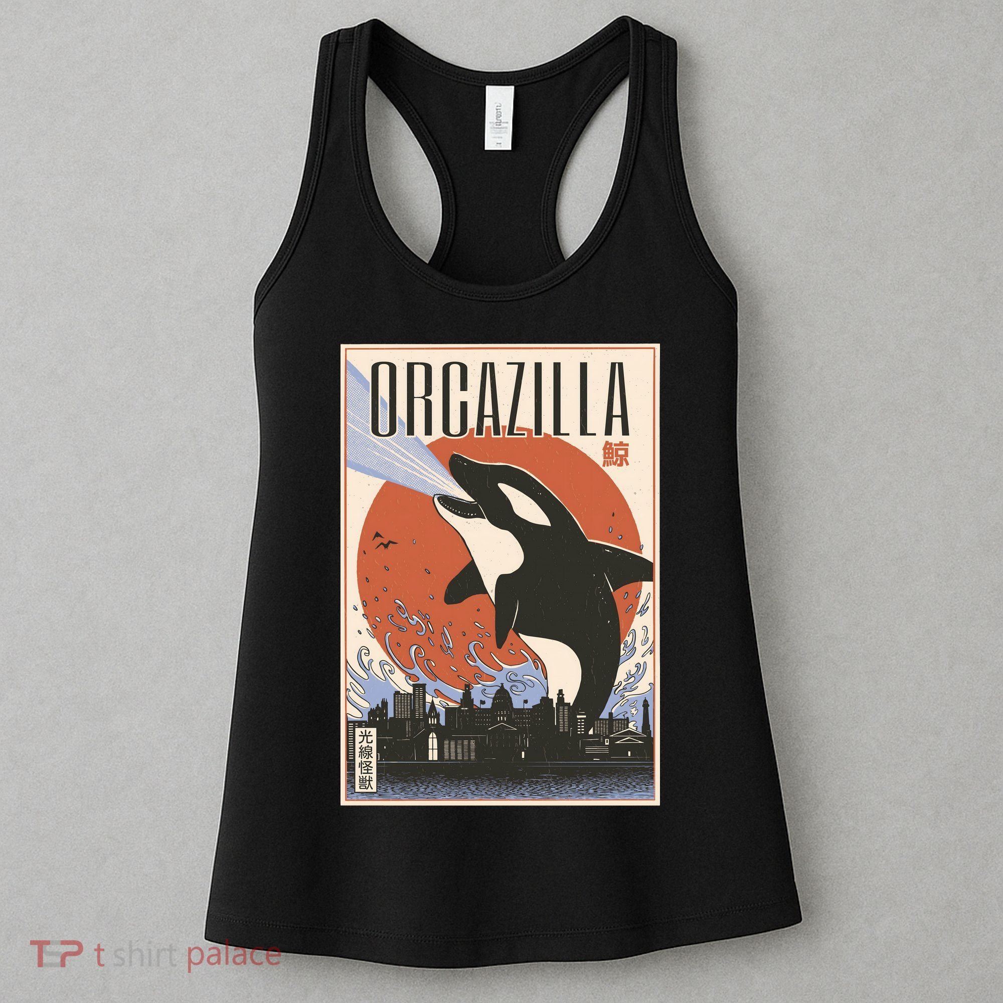 Orcazilla Japanese Poster Orca Women's Tank Top