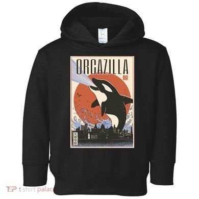 Orcazilla Japanese Poster Orca Toddler Hoodie