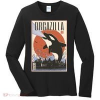 Orcazilla Japanese Poster Orca Women's Long Sleeve Shirt thumb 0