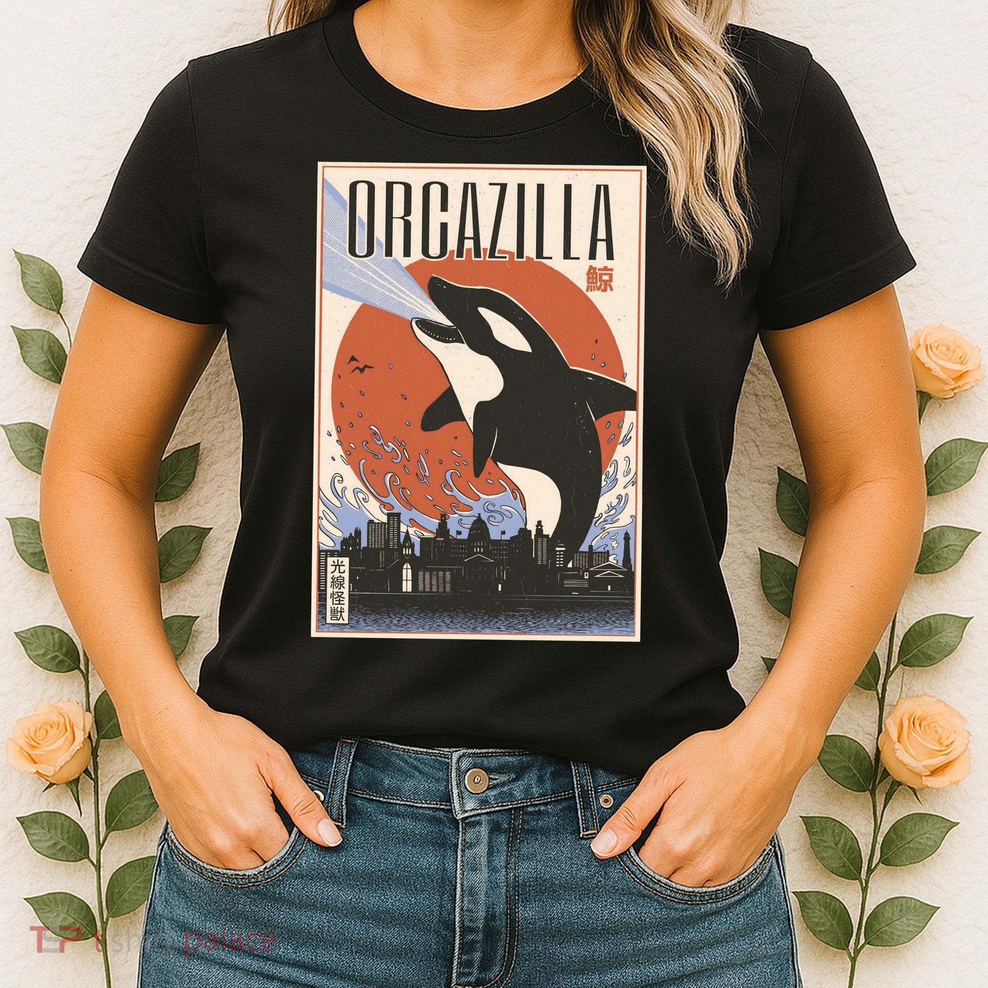 Orcazilla Japanese Poster Orca Women's T-Shirt