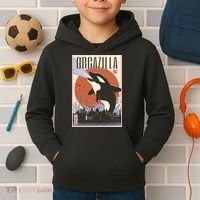 Orcazilla Japanese Poster Orca Kids Hoodie thumb 2