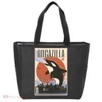 Orcazilla Japanese Poster Orca Tote Bag thumb 0