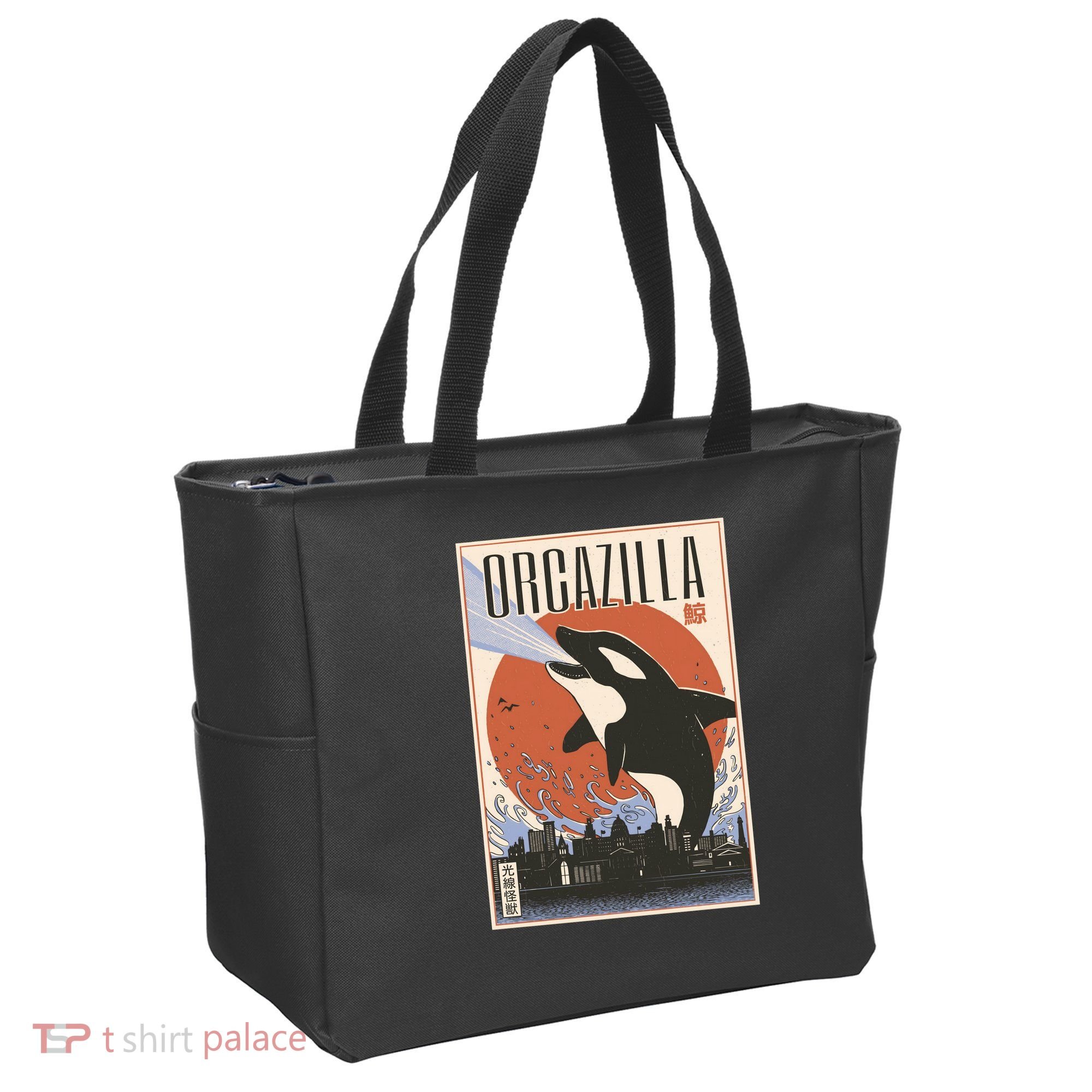 Orcazilla Japanese Poster Orca Tote Bag