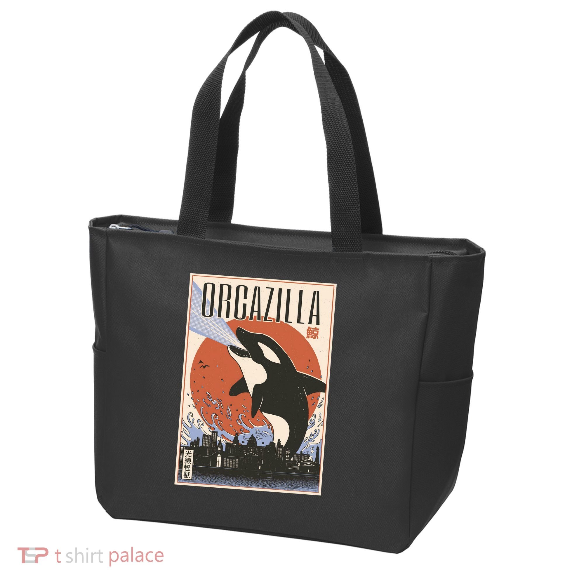 Orcazilla Japanese Poster Orca Tote Bag