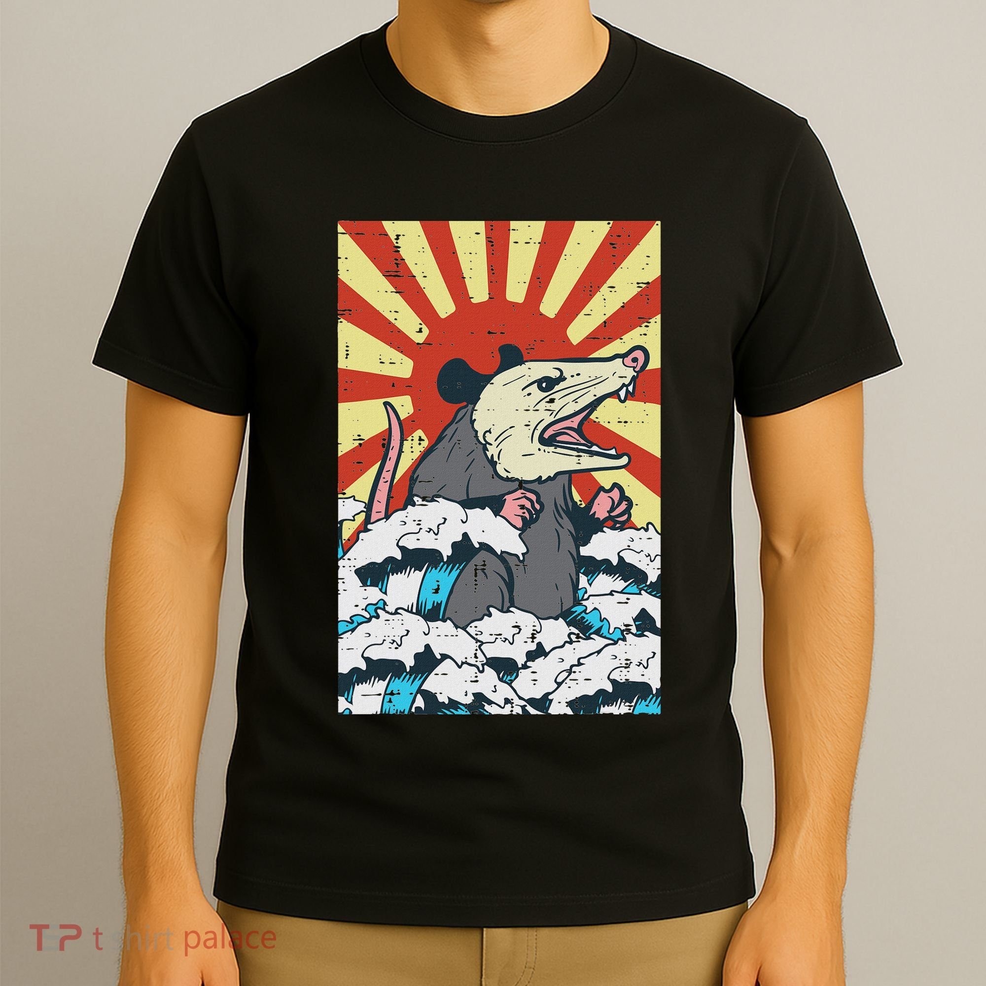 Opossum Japan Sun Wave Vintage Possum Monster T-Shirt