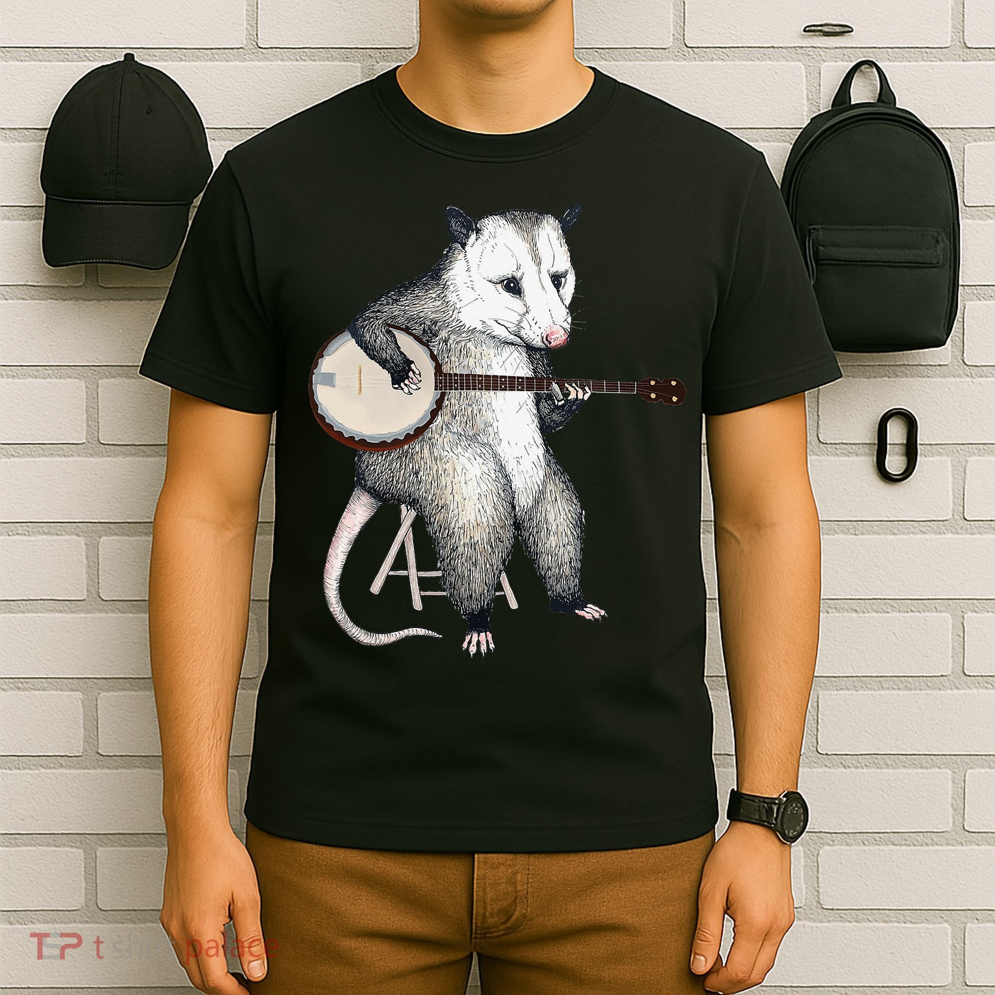 Opossum Japanese Wave Funny Vintage Possum Lover T-Shirt