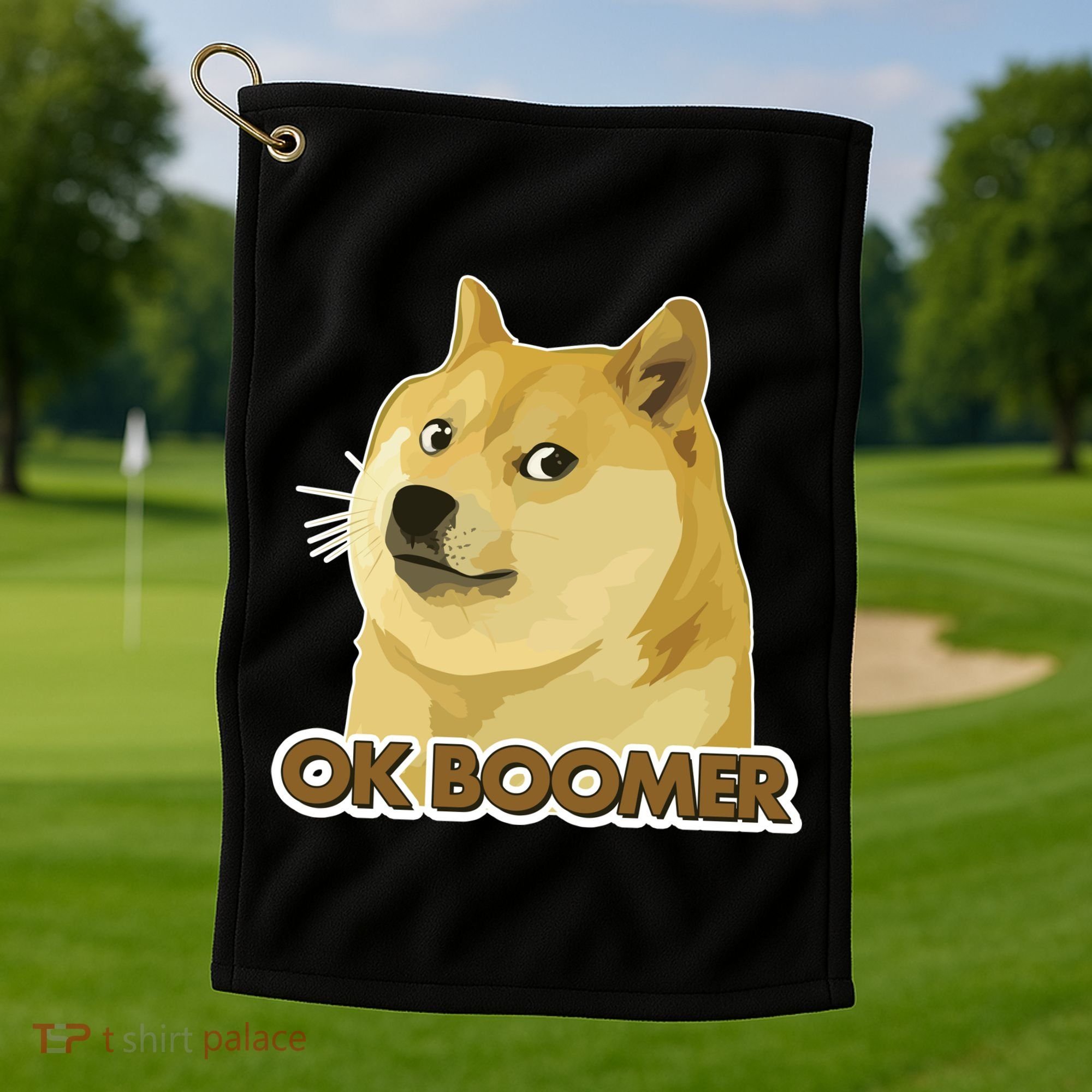 Ok Boomer Doge Golf Towel