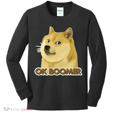Ok Boomer Doge Kids Long Sleeve Shirt