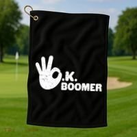 OK Boomer Funny Millenial OK Clapback Sarcasm Golf Towel thumb 1
